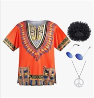 New (missing parts) 4 PCS Hippie Costume for Mens