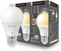 NEW 2PK LED Motion Sensor Light Bulbs (9W E26)