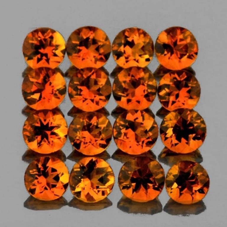 Natural Golden Orange Citrine 25 Pcs (Flawless-VVS