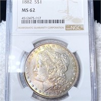 1882 Morgan Silver Dollar NGC - MS62