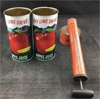 Two Sky Line Drive Apple Juice Cans And Vintage