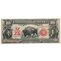 FR. 117 1901 $10 BISON LEGAL TENDER USN VF+