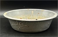 Antique Grey Graniteware Large Bowl