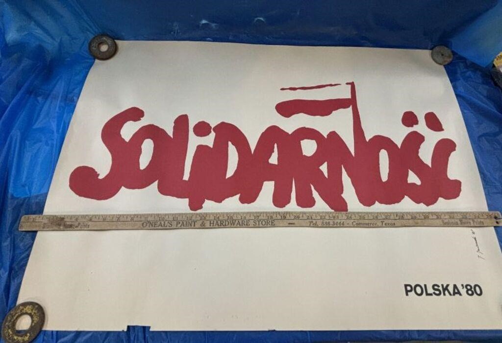 WW! Vtg. 1980 Polish Poland Solidarity Poster