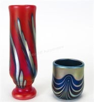 Two Charles Lotton Art Glass Vases