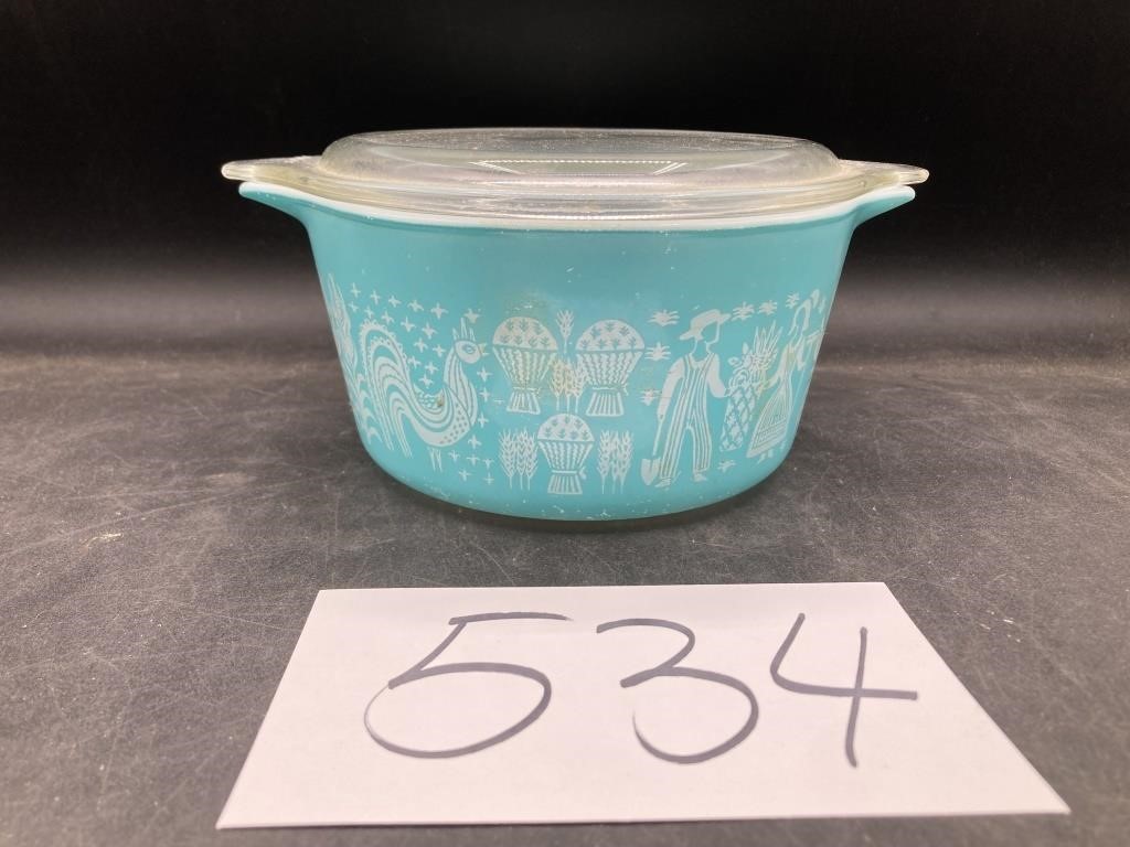 Vintage Pyrex 473 Turq. Butterprint See Desc.