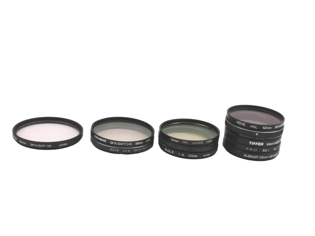 THE LOT OF 11 VARIOUS LENS FILTERS