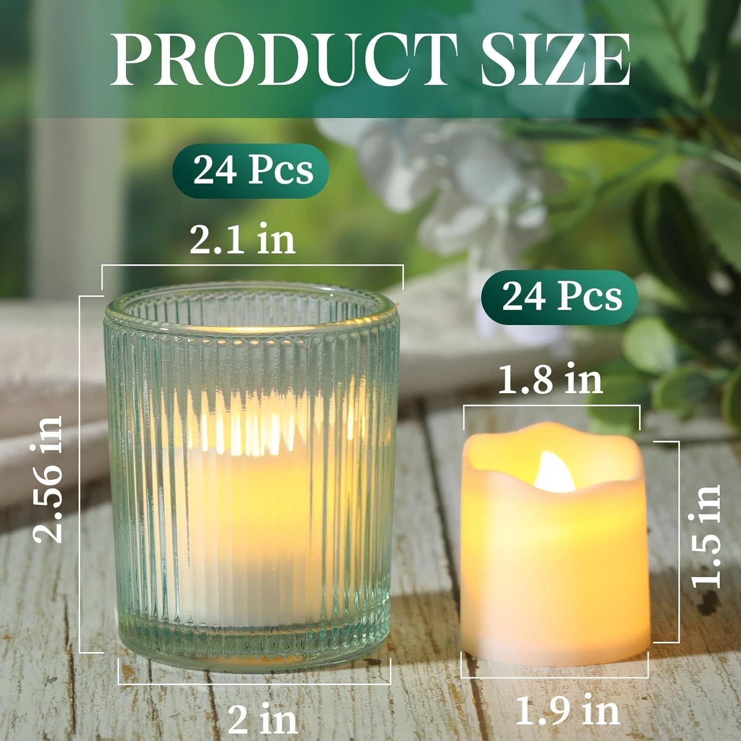 Domensi 24 Pcs Bulk Votive Candle Holders Set,