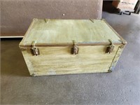 Large Wood Chest w/ Blankets