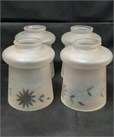 (4) Frosted/Iridized Glass 5" T Lamp Shades