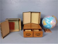 Vintage Filing Boxes & Globe