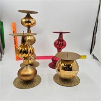 3-Piece Gold Candle Holder Set