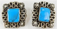 Vintage Sterling Silver and Turquoise Clip