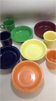 Fiesta Ware Bowls and Cups.