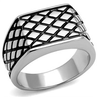 Diamond Shape Checker Board Fashion Ring