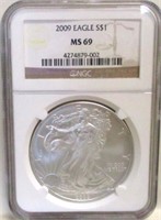 2009 SILVER EAGLE NGC MS