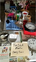 Table Full-Clocks, Vases, Nuts & Bolts