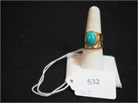 Vermeil ring with turquoise, size 8.50