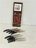 8 Corby Hall steak knives & cheese board set