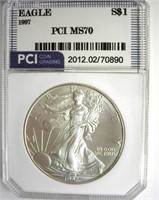 1997 Silver Eagle MS70 LISTS $1500