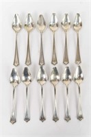 (12) WHITING STERLING SILVER DESSERT SPOONS