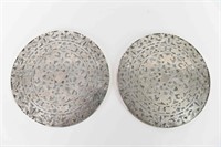 PAIR STERLING SILVER OVERLAY TRIVETS