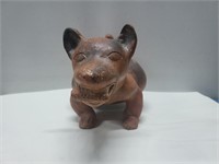 Vtg terra cotta puppy statue Mexico