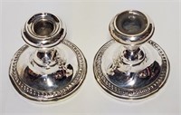 STERLING SILVER CANDLE STICK HOLDERS, PAIR