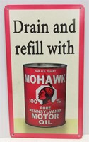 Metal Mohawk Motor Oil Advertising Sign
Measures