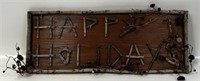 NEAT VINTAGE HAPPY HOLIDAYS SIGN