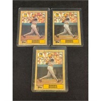 (3) 1987 Topps Barry Bonds Rookies