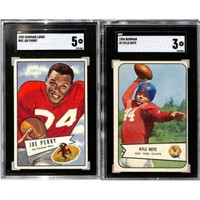 (2) 1950-52 Bowman Large Football Rookies Sgc