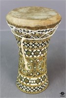 Inlaid Shell on Wood Drum