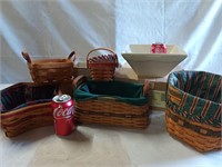 Longaberger Lot - 5 Baskets and 2 dishes, 4