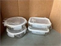 NEW $35 (Multiple Size) 4 PK Glass Containers