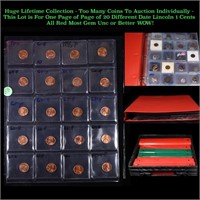 Page of 20 Different Date Lincoln Cents ALL Before