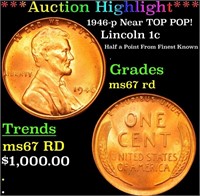 ***Auction Highlight*** 1946-p Lincoln Cent Near T