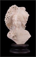 Alabaster Bust of Victorian Woman