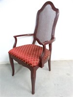 Wooden High Back Cushioned Chair