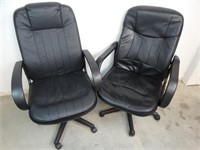 Pair of High Back Office Chairs Black