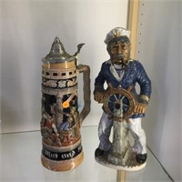 2 PC - LARGE WEST GERMAN 2 LITER STEIN & CALAMASSI