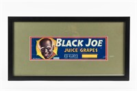 BLACK JOE JUICE GRAPES PAPER CRATE LABEL