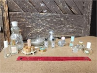 Large Lot vintage perfume bottles and vanity items