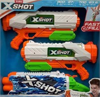 *NEW*ZURU XSHOT Pack of 3 Water Blasters Kids 5+