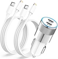 *iPhone Car Charger with USB C to Lightning Cable