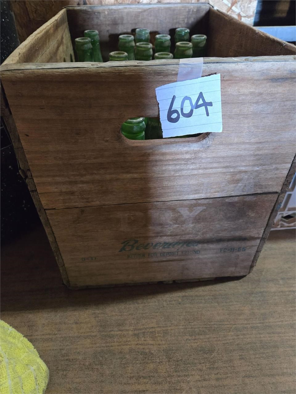 Wood Crate W/Old Bottles