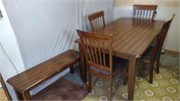 Ashley Furniture Dining Set 4 Chairs + Bench