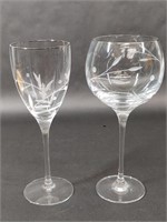 Lenox Glasses with Frosted Leaf Swirl Detail