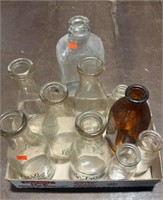 10pcs Large Vintage Glass Bottles and Containers