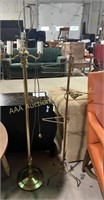 Brass floor lamp, 60in tall. Metal stand, 50in